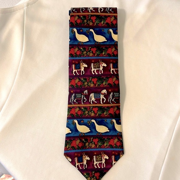 Men’s Structure Silk Novelty Animal Print Tie - Picture 1 of 3